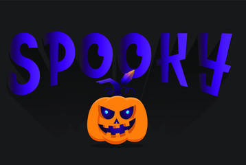 Spooky, halloween lettering