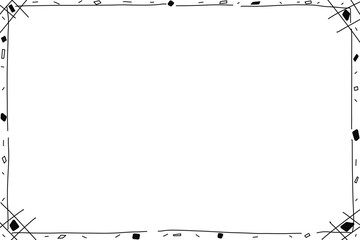 Hand drawing. Abstract black frame line on white background. Simple style. Can be use for any card, web, label, banner or brochure. Copy space.