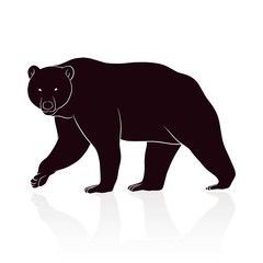 bear silhouette vector isolated on white backround