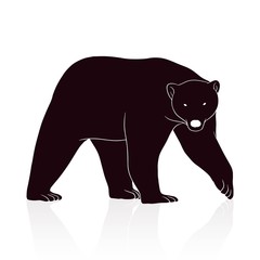 bear silhouette vector isolated on white backround