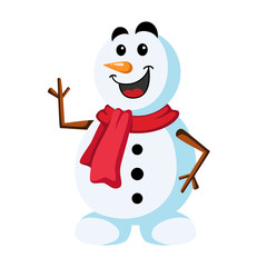 Christmas Snowman Cartoon Character Icon Design