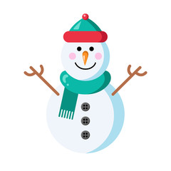 Christmas Snowman Cartoon Character Icon Design