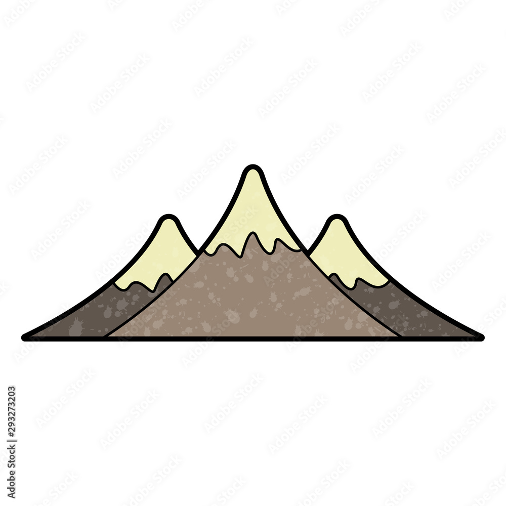 Poster mountain design vector with texture. retro style color