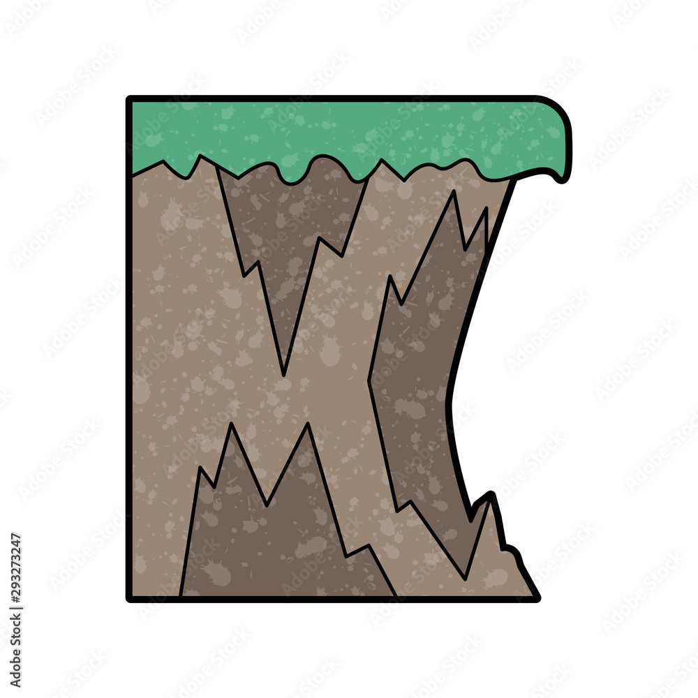 Poster cliffs design vector with texture. retro style color