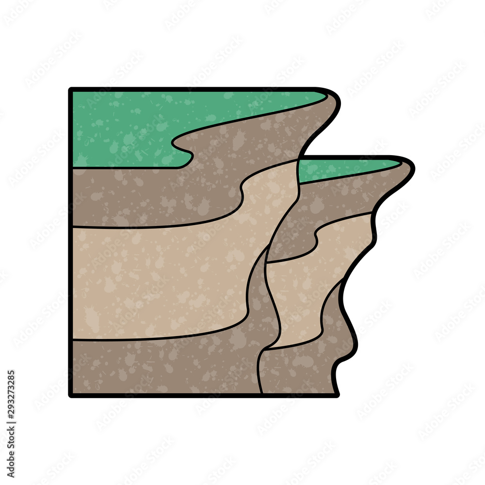Poster cliffs design vector with texture. retro style color