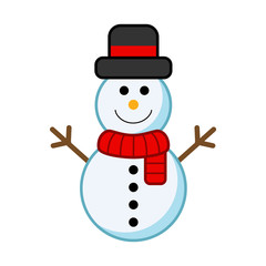 Christmas Snowman Cartoon Character Icon Design