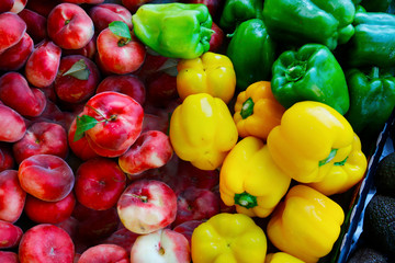assortment of fruit and vegetable sold in market in provence,france