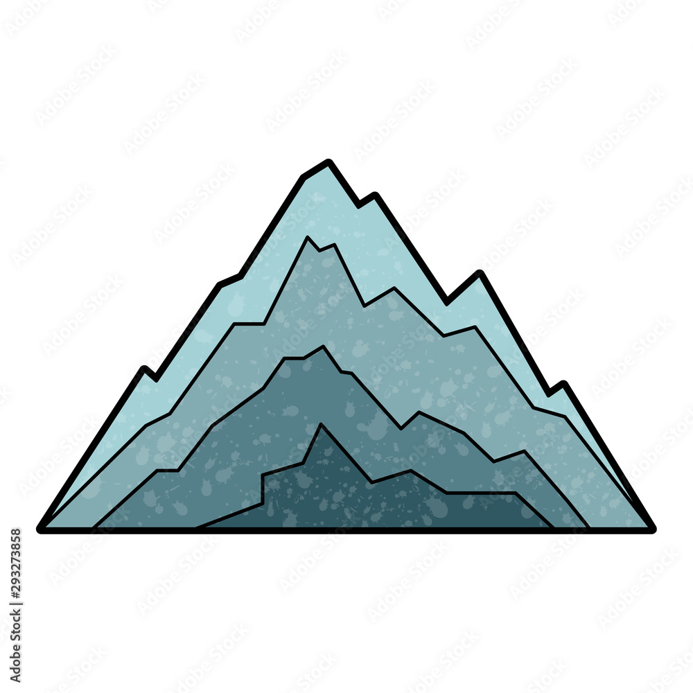 Poster mountain design vector with texture. retro style color