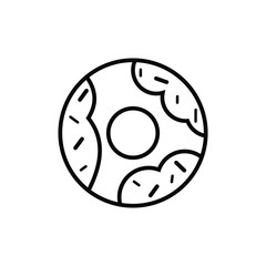 Donut / doughnut with chocolate frosting and sprinkles flat icon for food apps and websites