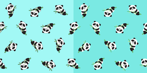 Cute panda seamless pattern
