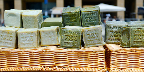 traditional french Marseille's soap-with text Marseille's soap, pure soap 72%