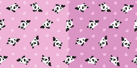 Cute panda seamless pattern