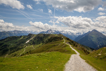 Hiking path near Mayrhofen, Tyrol region, Austria