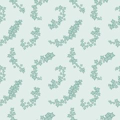 Green ivy seamless pattern vector nature florals background