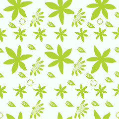 Obraz premium Flower leaves textile pattern seamless