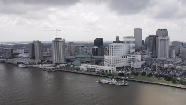 New Orleans drone footage of city scape