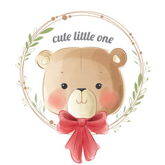 Cute Bear in Wreath