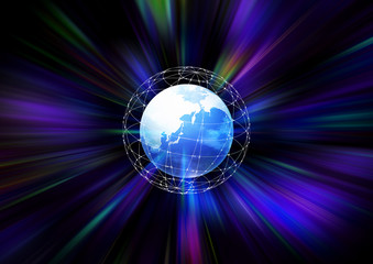 光輝く地球のグラフィック