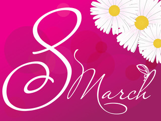 Creative minimalistic design for international women's day on the 8th of march with number 8