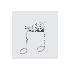 the simple modern logo music with typography art
