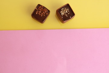 Delicious assorted bonbons cocoa chocolates from Belgium