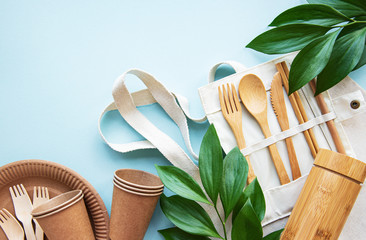 Zero waste concept,  recycled tableware