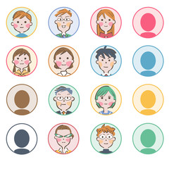 サークルで囲んだ学生　先生　塾講師　イラスト