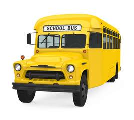 Vintage School Bus Isolated