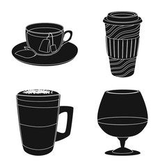 Vector illustration of drink and bar logo. Collection of drink and party stock vector illustration.