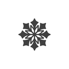 Snowflake ornate vector icon. filled flat sign for mobile concept and web design. Snowflake decoration glyph icon. Symbol, logo illustration. Vector graphics