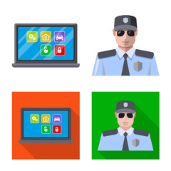 Isolated object of office and house logo. Set of office and system stock vector illustration.