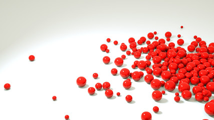 background of smooth red balls. 3d rendering illustration