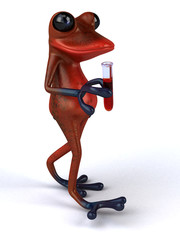 Fun frog- 3D Illustration