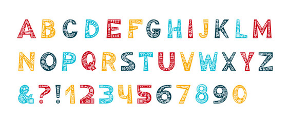 Christmas alphabet vector color typeset