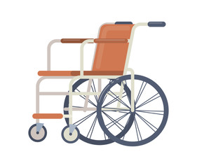 Fototapeta na wymiar Hospital medical equipment wheelchair vector cartoon isolated