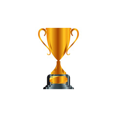 Realistic Golden Trophy with text space, Vector Illustration