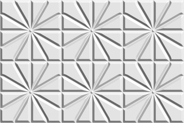 Geometric decorative 3D white background. Seamless pattern. Rendering illustration.