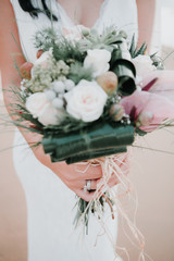 Wedding bouquets in the hands