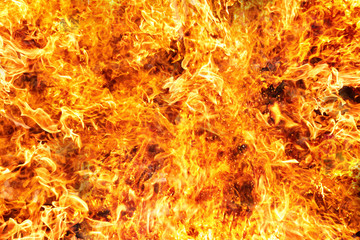 texture of fire, flaming wall, flames. The concept of fire, grill, heat, cooking on fire.