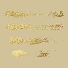 Gold paint stroke. Abstract gold glittering textured art illustration. Hand drawn brush stroke design element. Vector illustration - 293285034