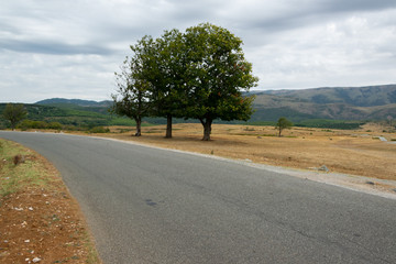 Rural countryside landscape. Albanian nature, travelling concept