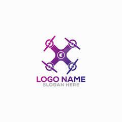 Drone logo design template full vector EPS 10