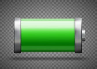 Full battery charge status. Vector Template illustration
