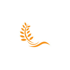 Wheat agriculture farming logo design vector template