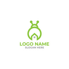 Bug home logo design template full vector