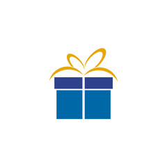 Gift box present logo design vector template