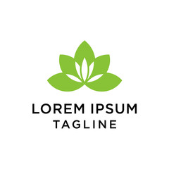 cannabis with flower logo design vector