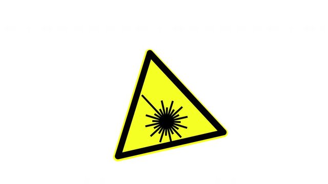 Laser beam warning symbol, animated, footage ideal for special effects and post-production