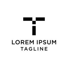 initial letter IT, TI modern logo design template