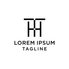 Square Initial Letter TH or HT Monogram Symbol Logo Vector